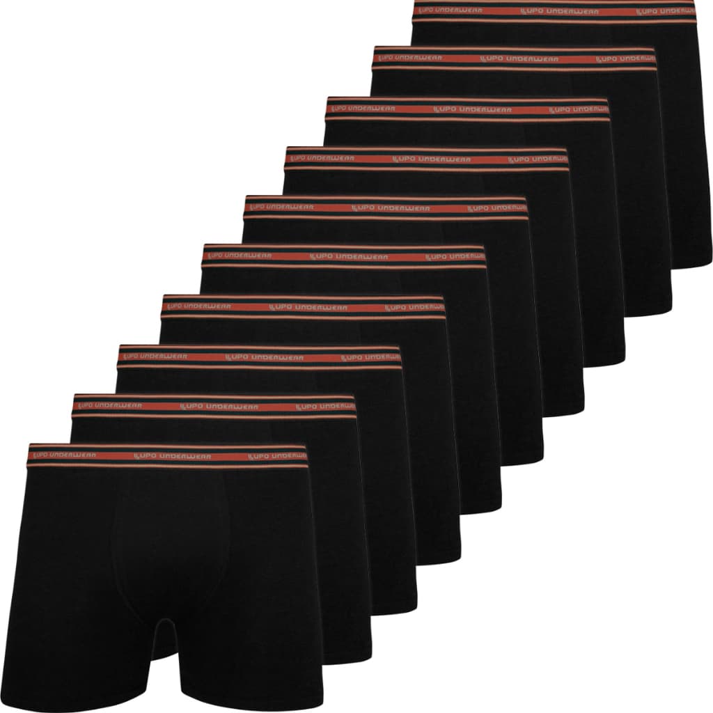 Kit 10 Cuecas Lupo Original Boxer Algodão Respirável Masculino Box Cotton Cueca Adulto Confortável Básica