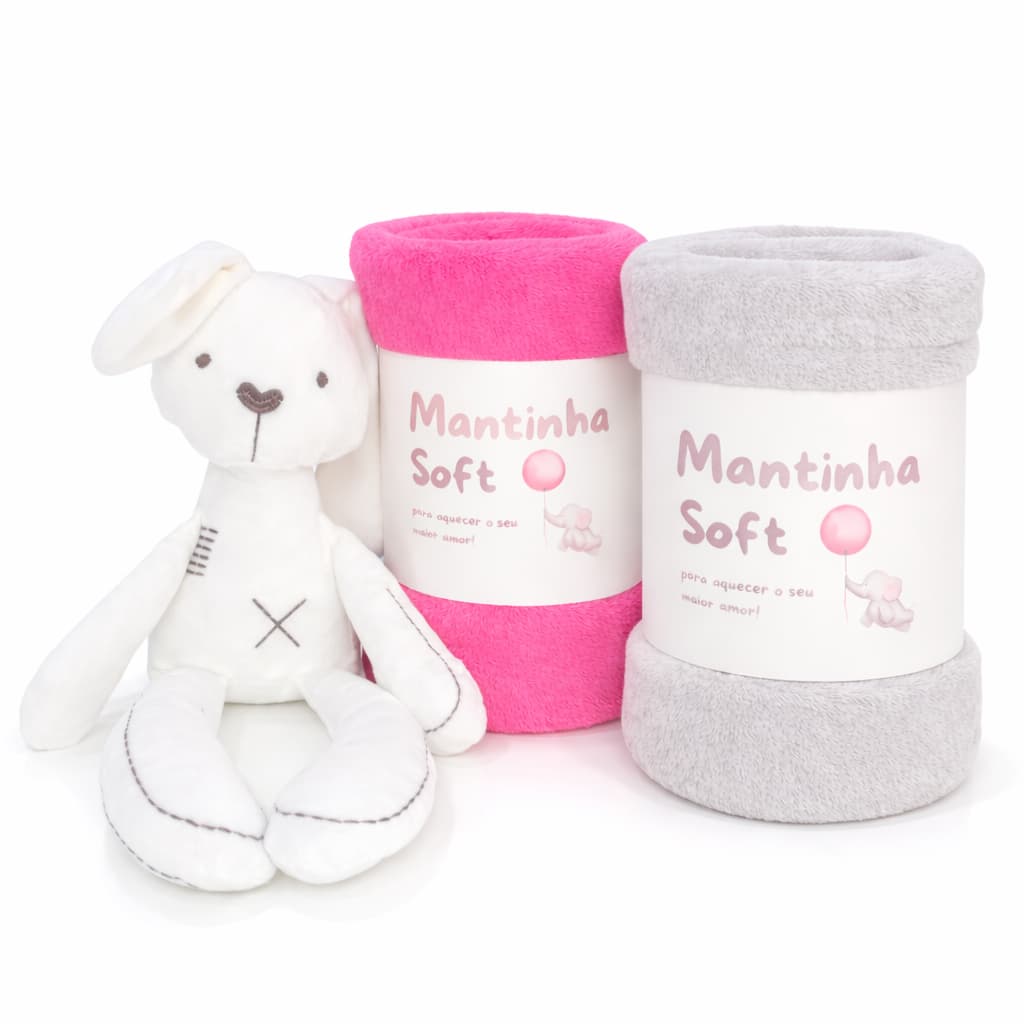 Kit 02 Mantinhas Cobertor Bebê Macia Quentinha Menor Preço