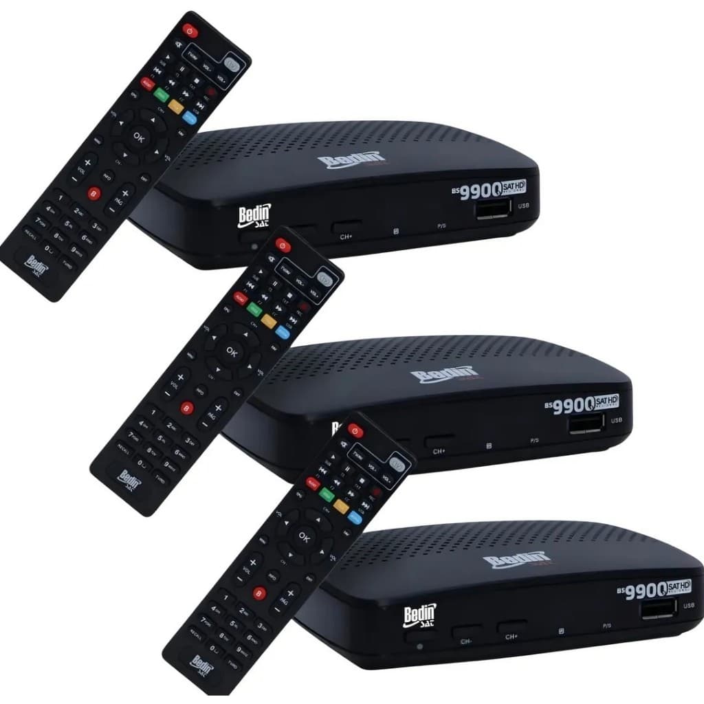 Kit 3 Receptor Tv Digital Satélite Parabólica Full Hd Bs9900