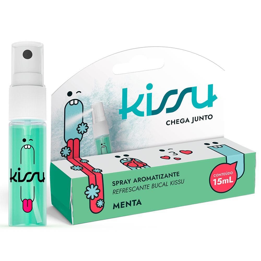 Spray Bucal Kissu - Hálito Refrescante, Portátil, Efeito Geladinho, Até 200 Aplicações
