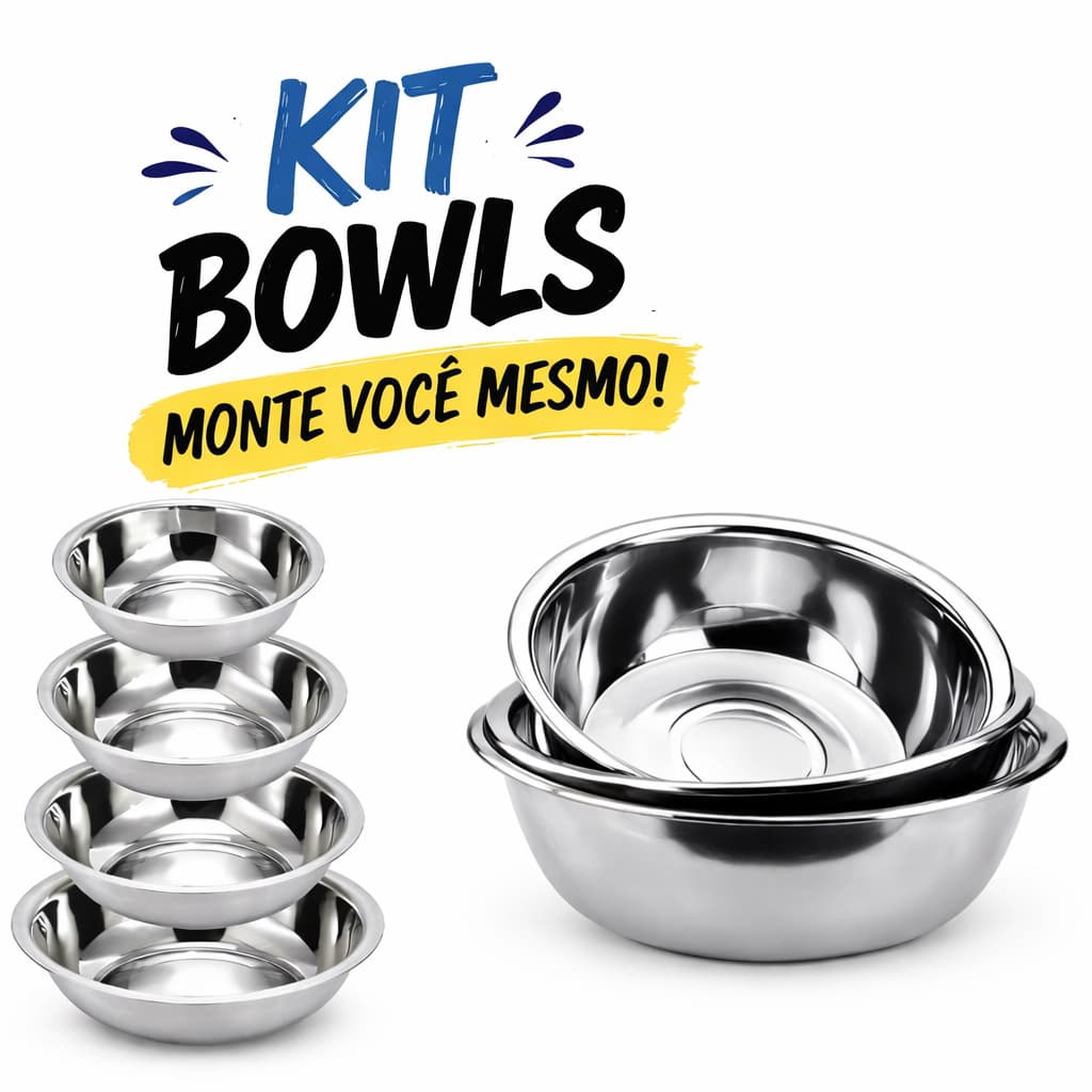 Tigela Bolw Inox Saladeira Cozinha Vasilha 18 cm 20 cm 22 cm 24 cm