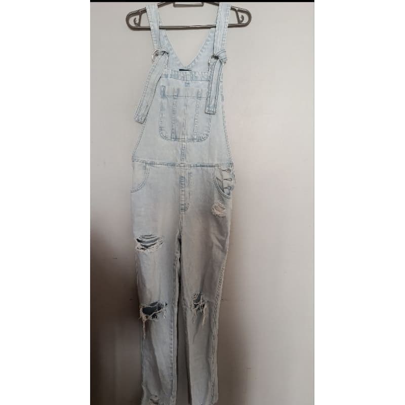 Macacão jeans feminino Tam P brechó