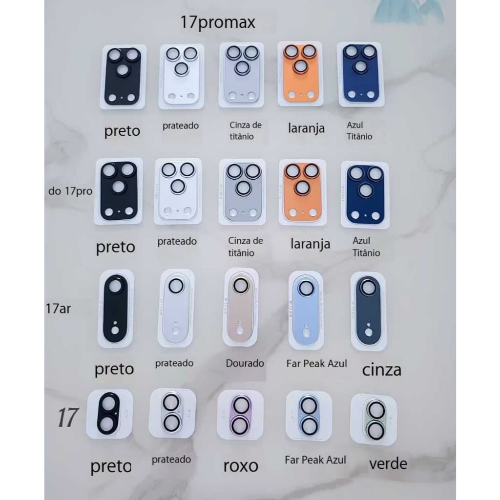 Armadura de Metal lente filme fosco câmera adequada para iPhone 17/17 ari/17 pro/17 pro max película protetora de vidro