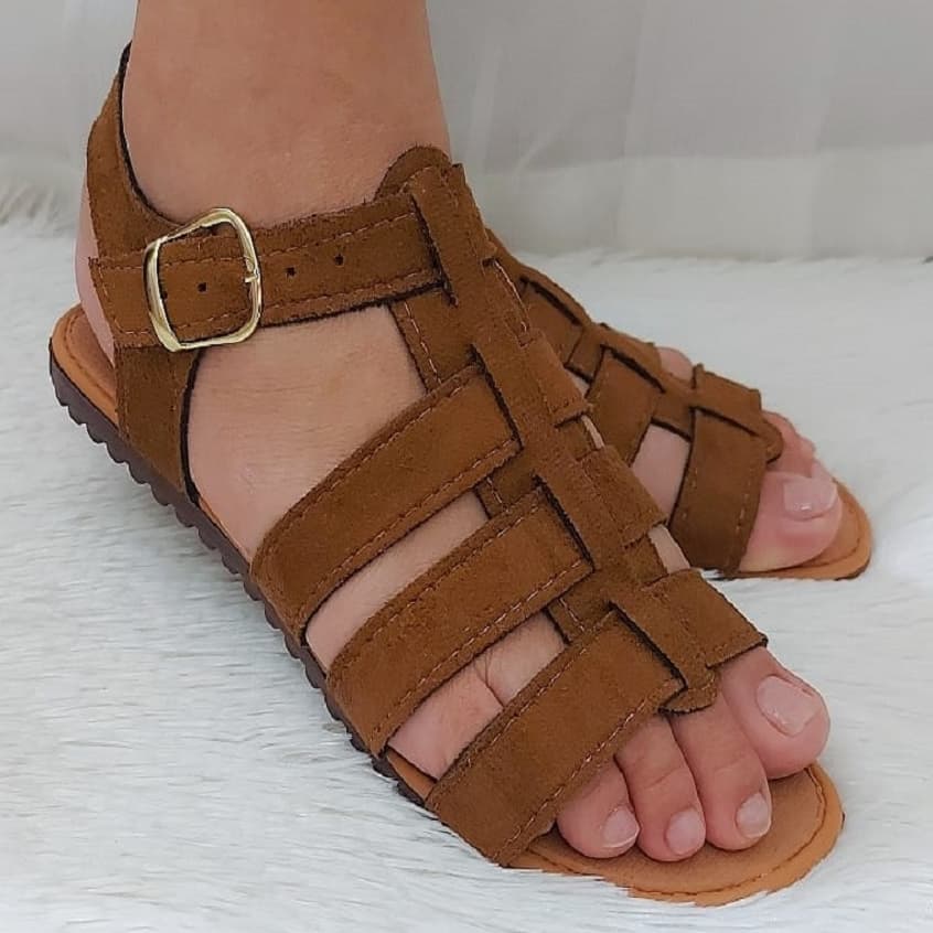 Sandália Feminina Rasteirinha GLADIADORA Rasteira Confortável LEVE  Fácil de Calçar na Moda pra Você