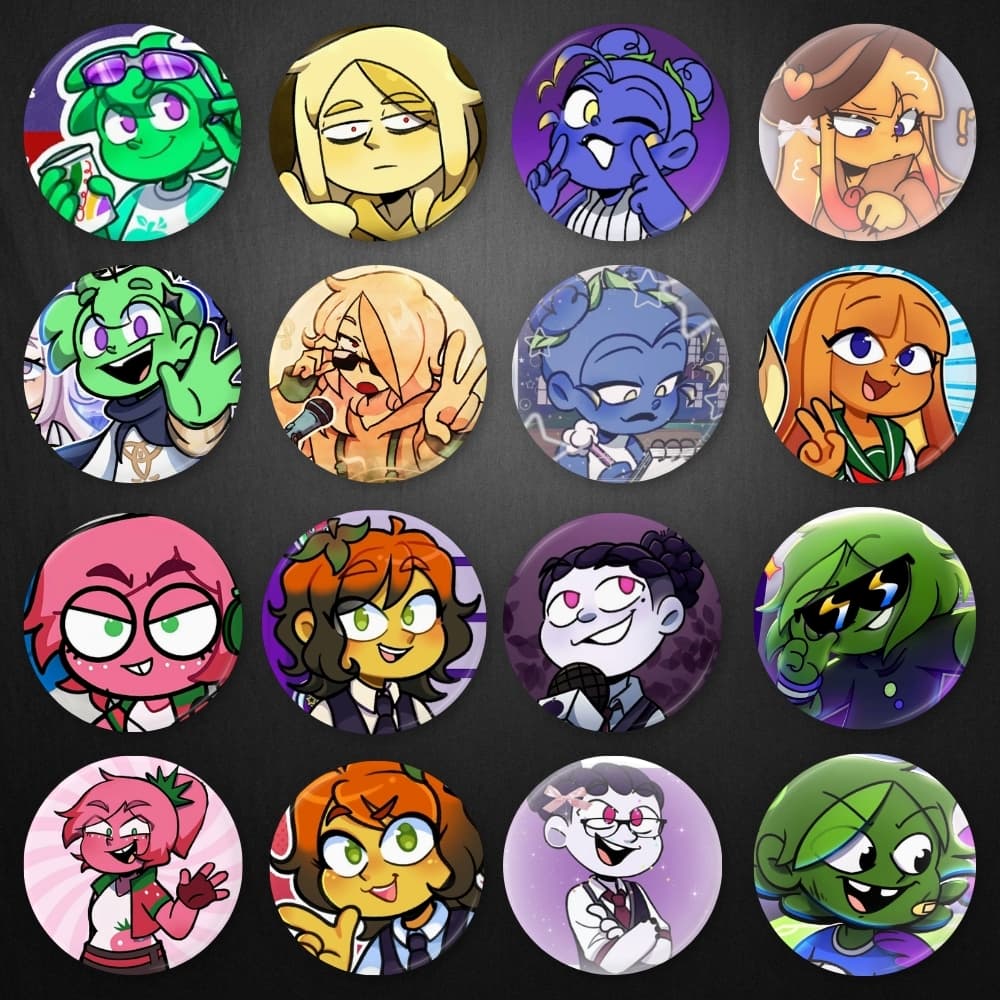 Kit Bottons Mundo Torajo 4.4cm Youtuber Animação Pin Fanmade Acessório Mochila Escola Colecionável