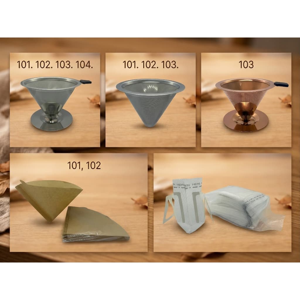 Coador de Café Reutilizável em Aço Inox | Filtro Permanente com Suporte | Compatível com Filtro de Papel