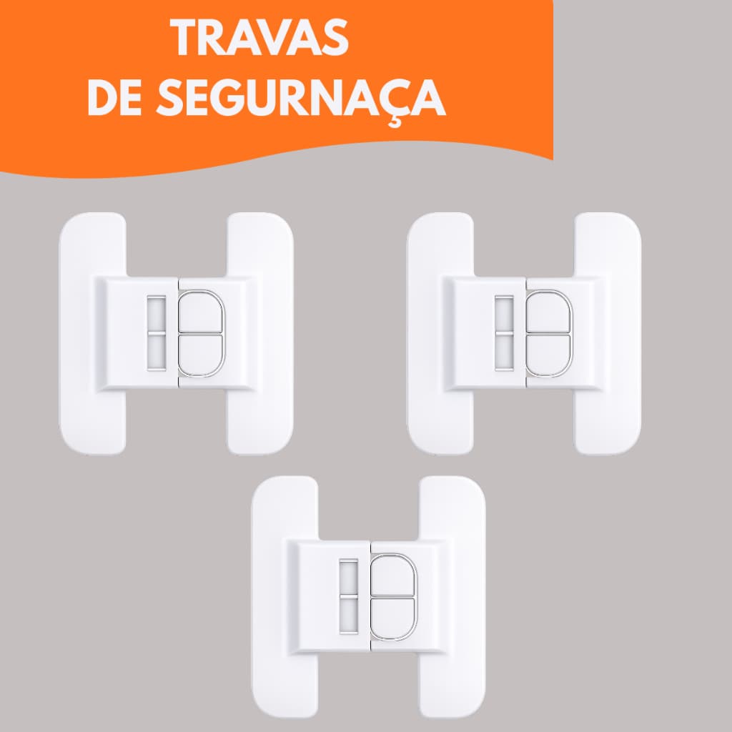 Trava de Segurança Infantil Multiuso Adesiva Fechadura para Portas Armário Geladeira Gaveta