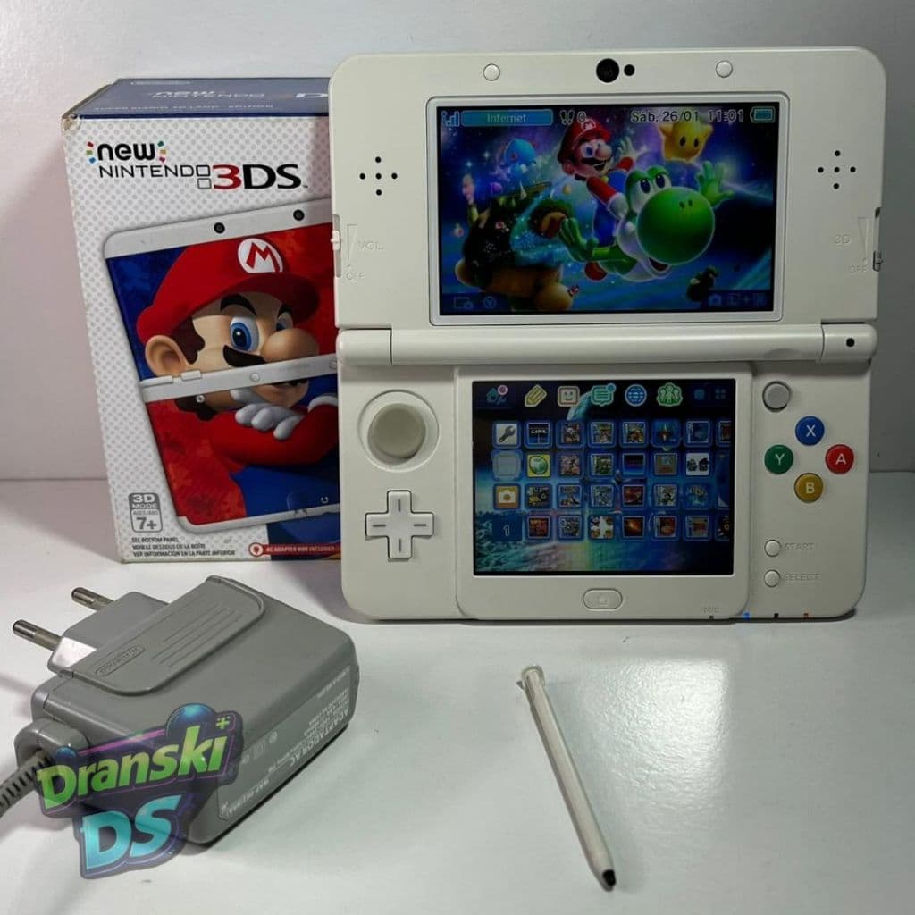New Nintendo 3DS Super Mario 3D Land Edition Telas IPS 64GB Com Jogos DS/3DS/Snes/Game boy