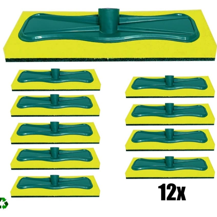 Kit 12 Esponja Vassoura Esfregão Lava Piso Azulejo Fibra Limpeza Pesada Kit 12 un