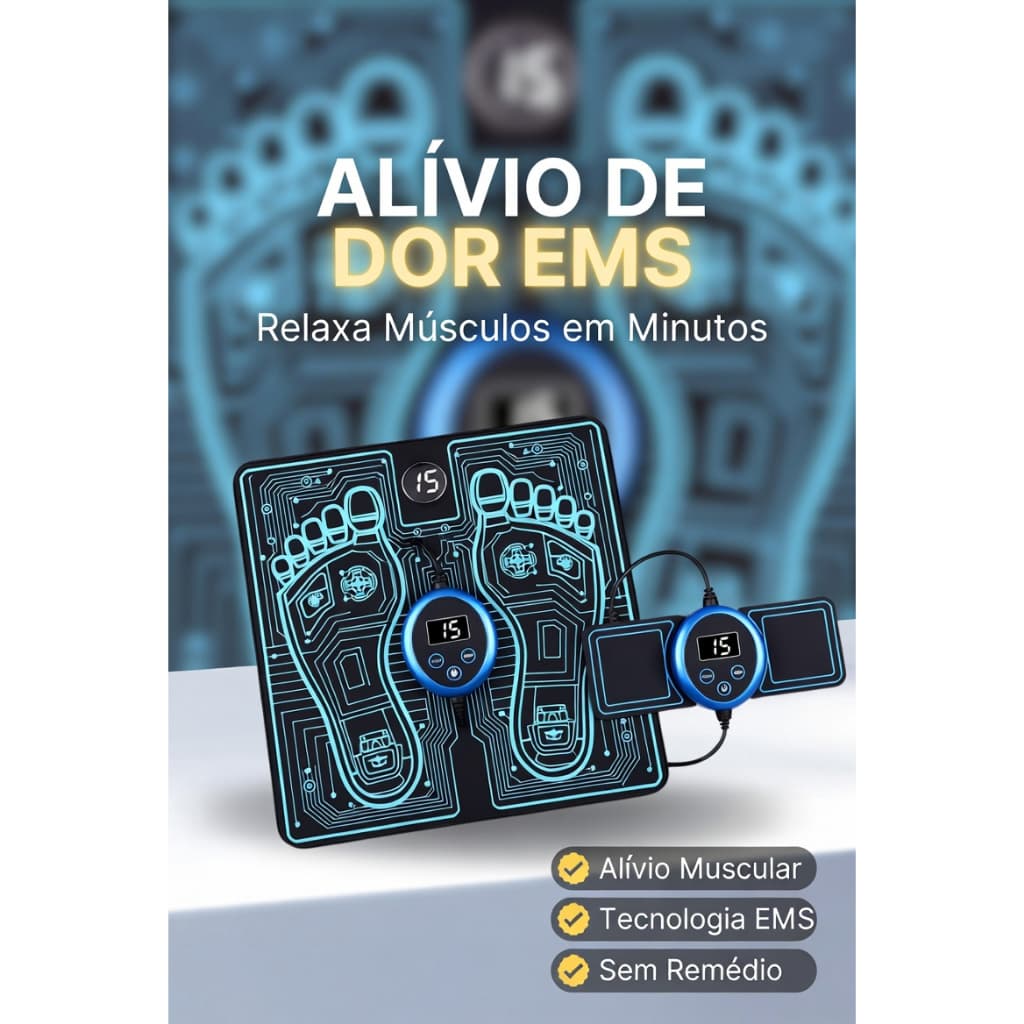 KIT MASSAGEM Tapete e Massageador Elétrico  Dor nos Pés e Musculares Alivia Dores Lombar no