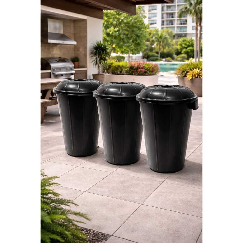 Cesto Lixeira 100L Reforçado Resistente + Alça Suporte Modular + Tampa Trava