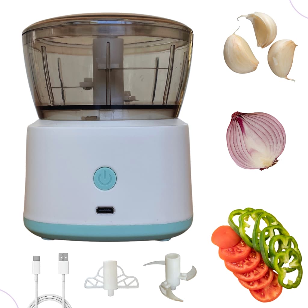 Mini Processador de Alimentos Elétrico GOSTEY Recarregavel USB Triturador Alho Cebola Legumes 200ml