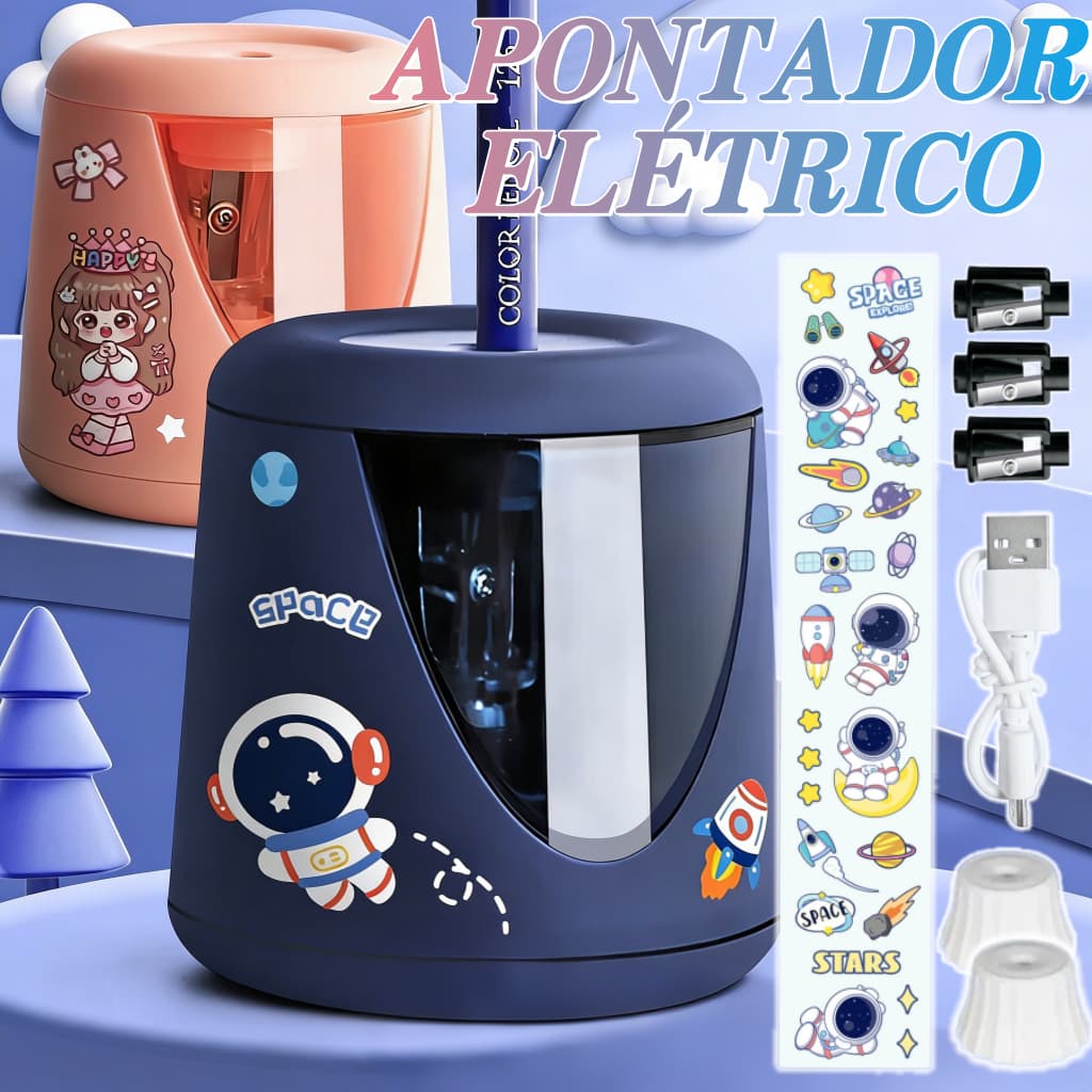 Apontador Eletrico Para Lápis USB De Apontador Escolar Recarregável Automático 6-12mm Material De Cor Crianças Artistas