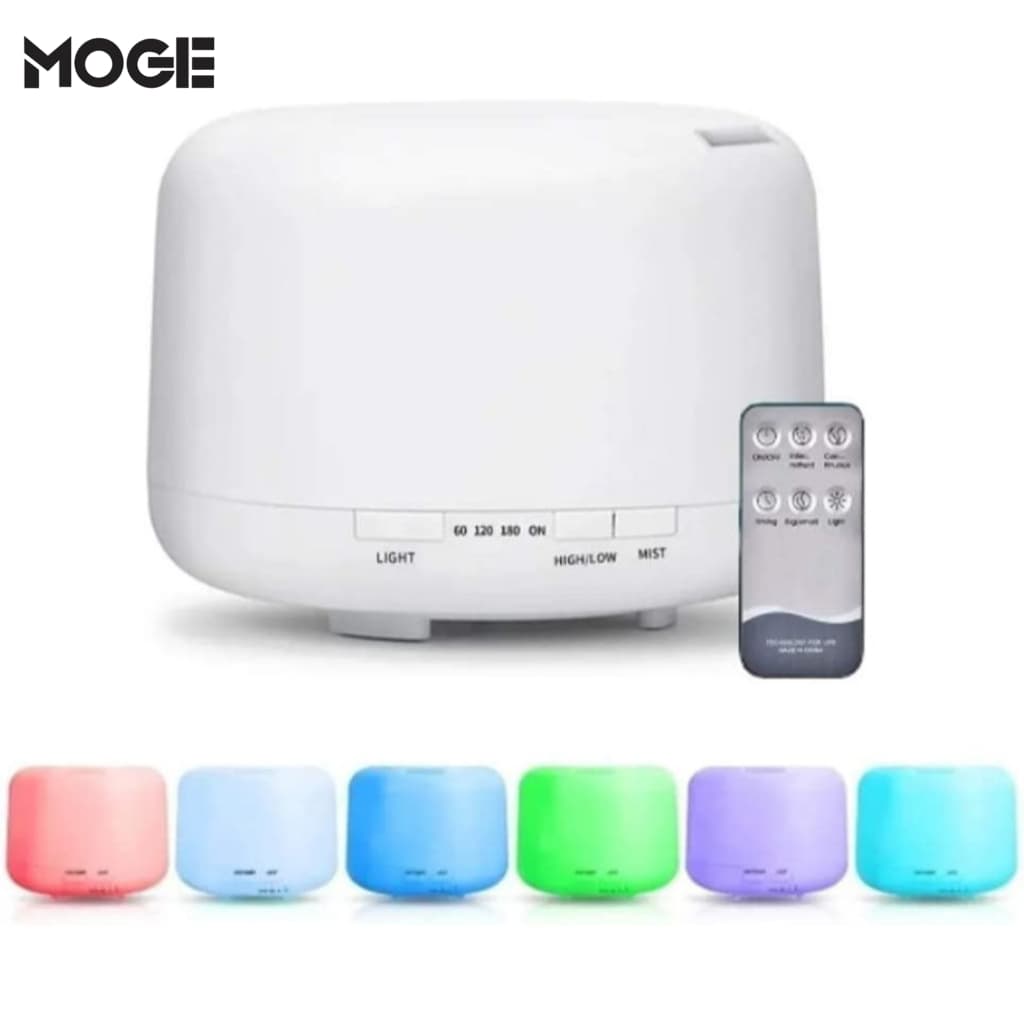 Umidificador Difusor Aromatizador 300ml | Ultrassônico | LED 7 Cores | Com Controle | Silencioso