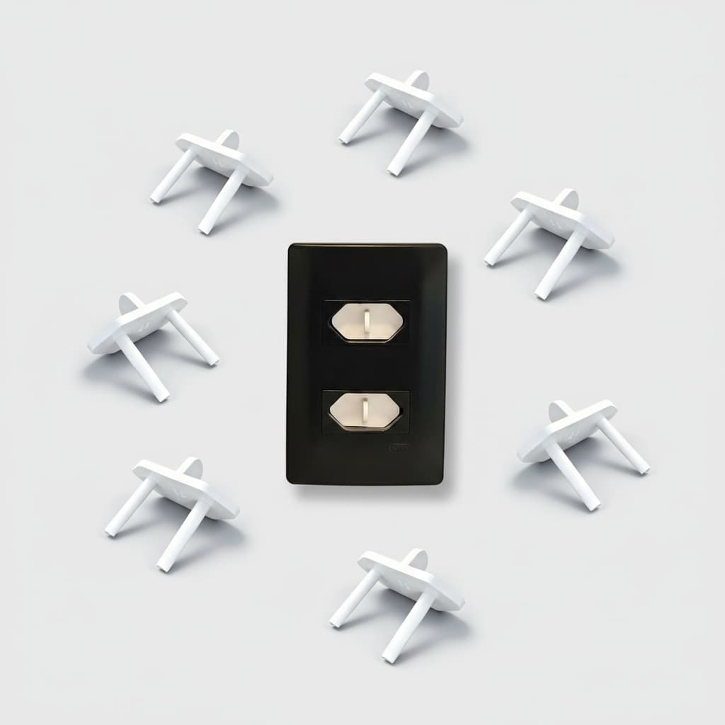 Kit Protetor de Tomada branco , Bebê Segurança Contra Choque Elétrico