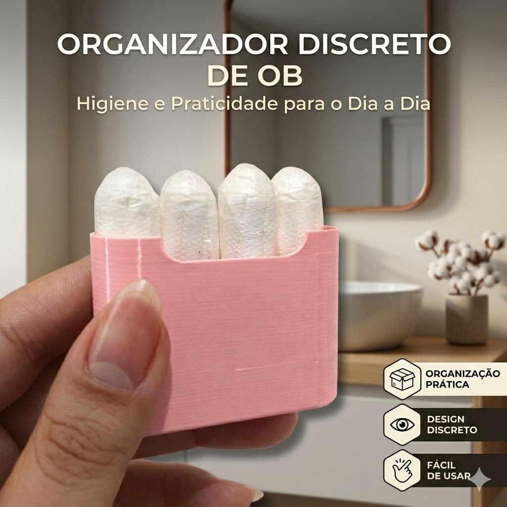 Porta Absorvente Interno OB Case Estojo Discreto Kit 2 Unid