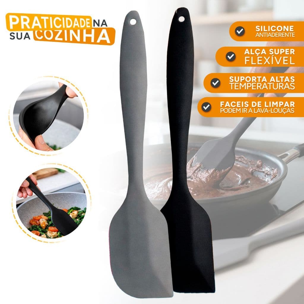 Espátula De Silicone Chef Profissional Não Risca Panela