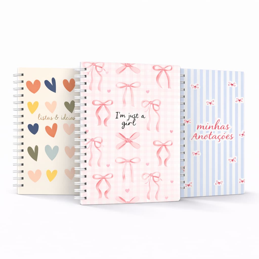 Caderno de Anotações Capa Dura A5 100 Folhas Pautado Sketchbook Desenho Escolar Universitário