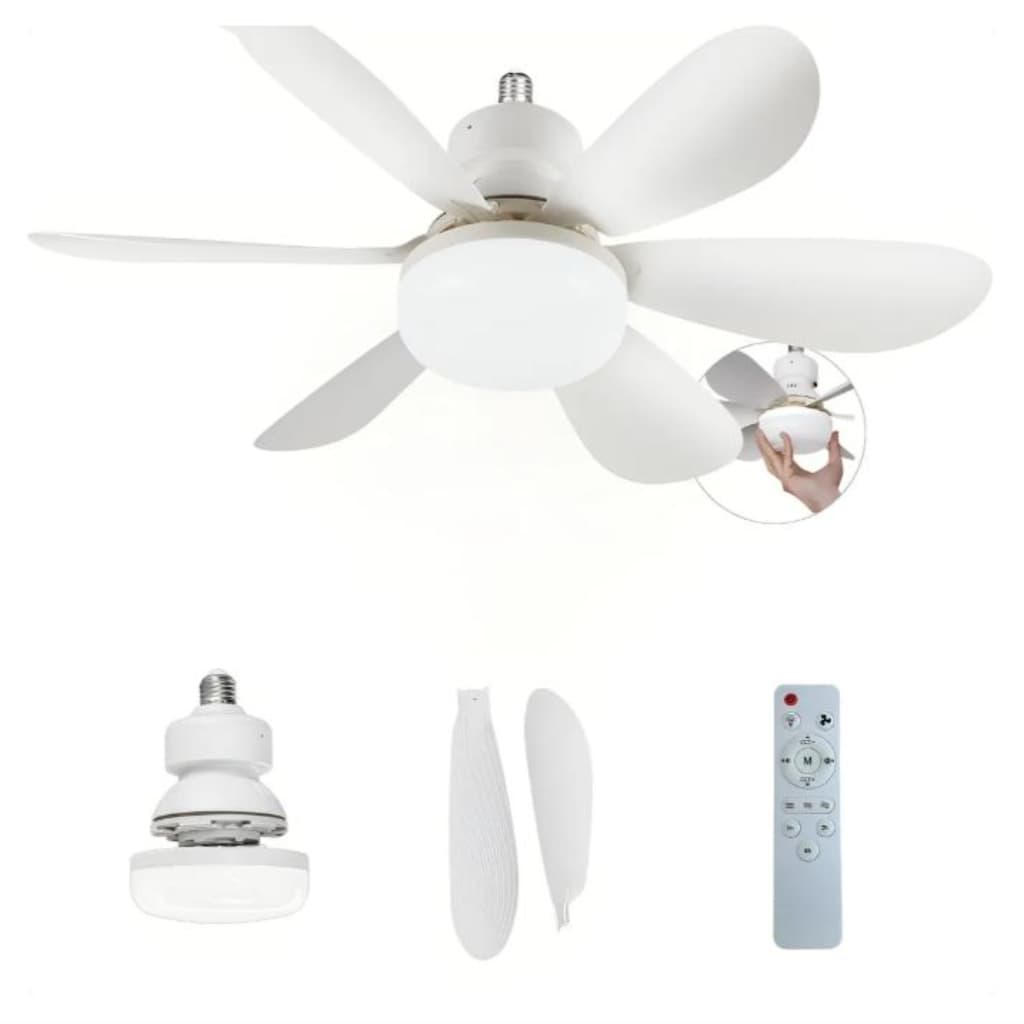 120W/80W/60W  Ventilador De Teto 6 PAS Wind Light Silent Ponente Controle Remoto Lâmpada Led Silenciosa