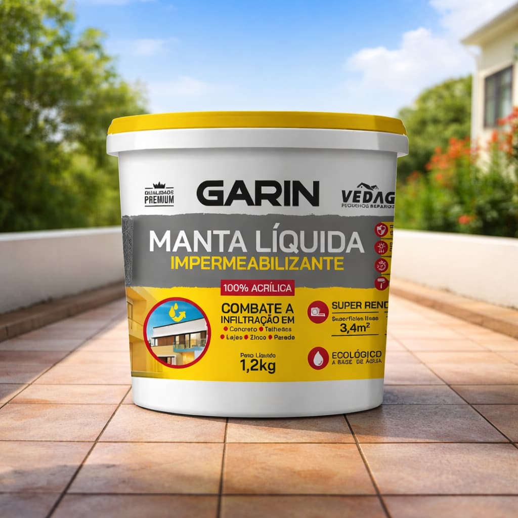 Manta Liquida Emborrachada Combate A Infiltração Lajes E Telhados 1,2kg