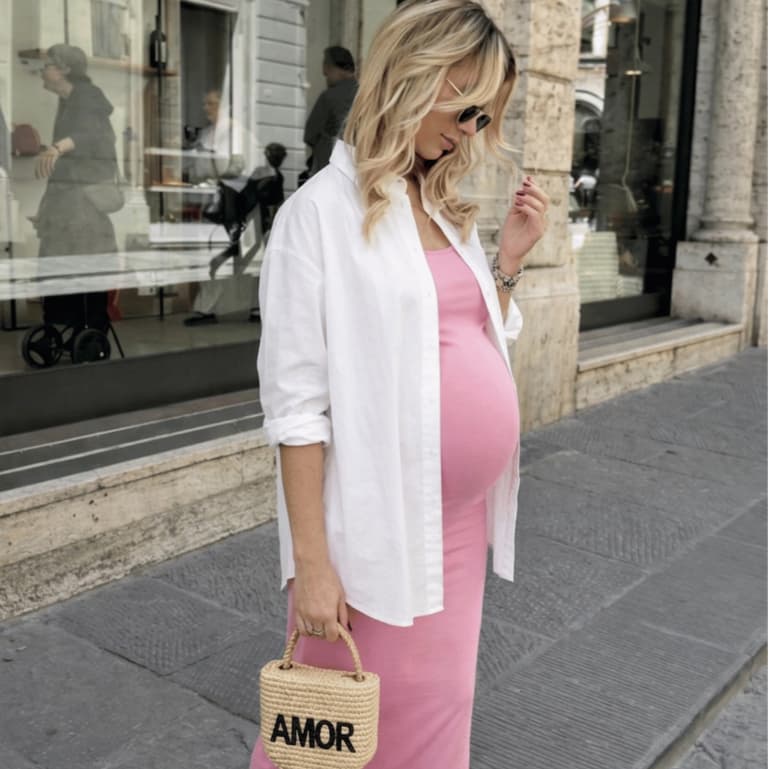 Camisa De Grávida Feminina Oversized Branca Chemise Longa Elegante Moda Verão Praia Gestante Estilosa Confortável Leve