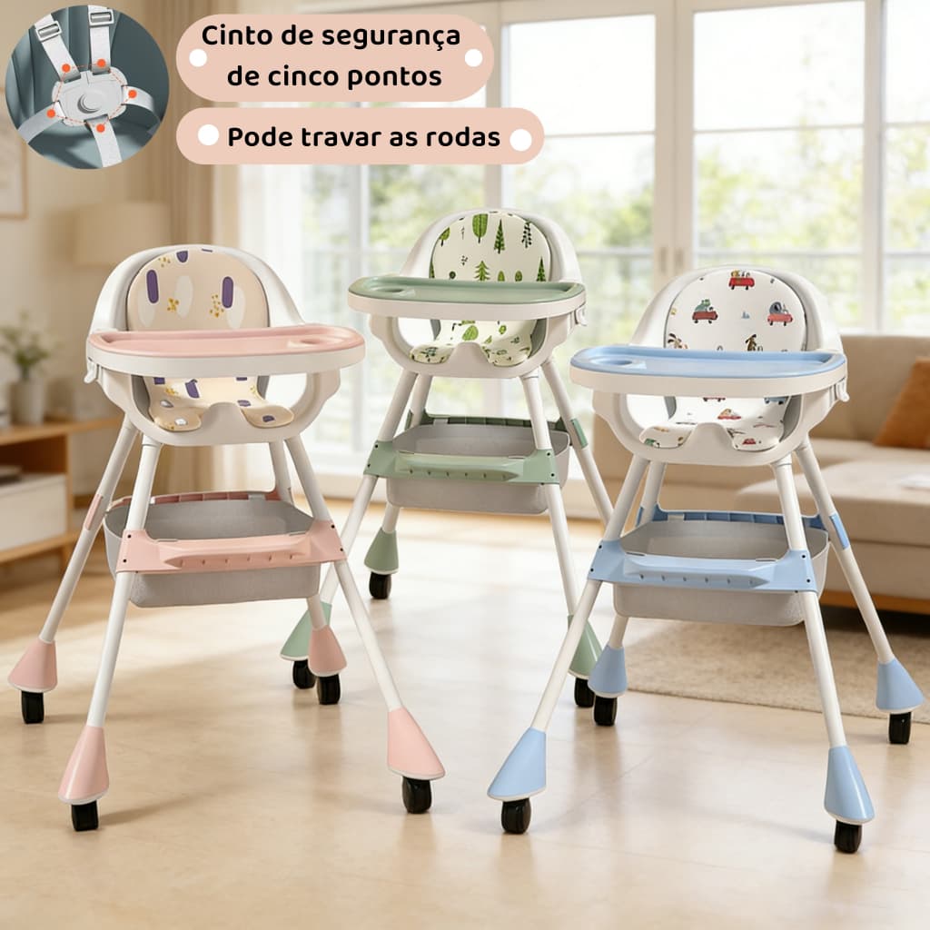 Cadeira De Alimentação Bebê Portátil 3 em 1 Jantar Cadeira De Bebé Dobrável Multifunções Assento