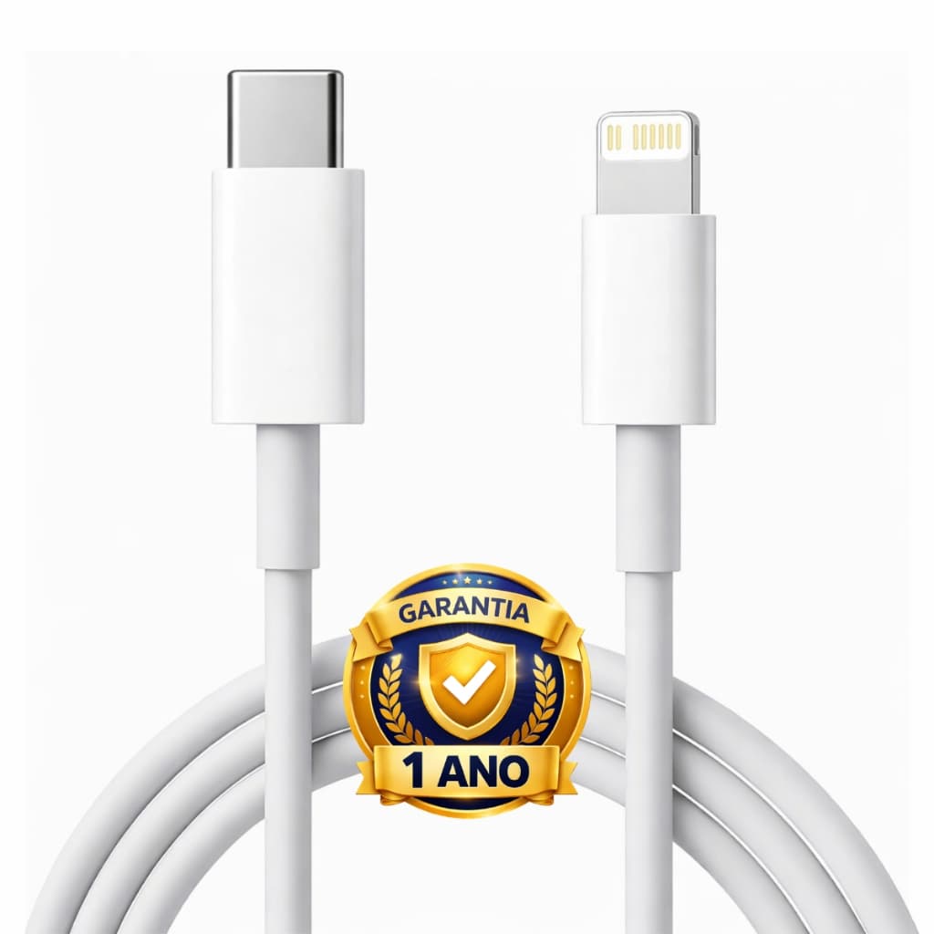Cabo iPhone Tipo C Lightning 1m Turbo Rápido Certificado 6 ao 14 Pro Max