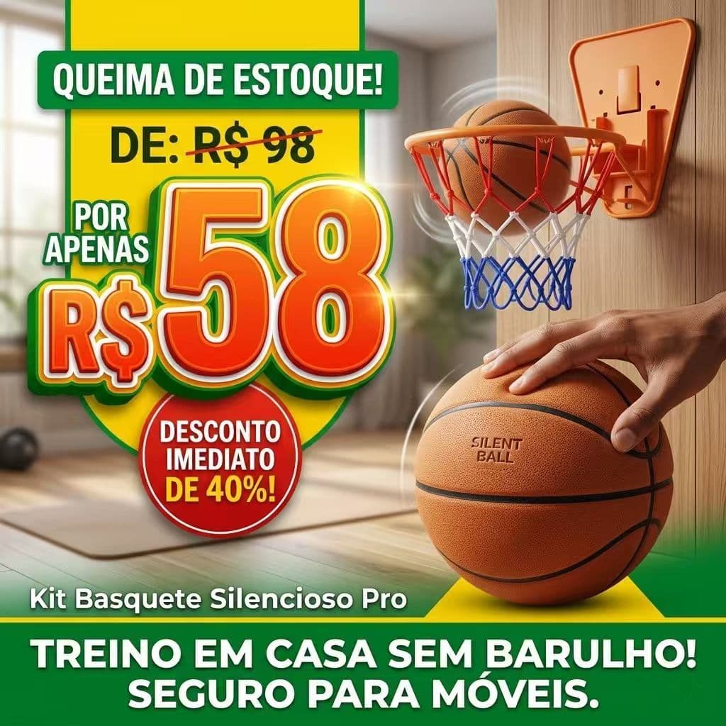Bola De Basquete Silenciosa 26cm Treino Interno nº7 Cheia