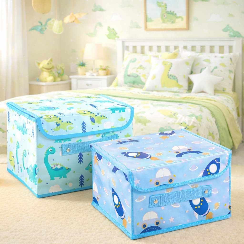 Caixa Organizadora Cesto Dobravel em TNT Multiuso Brinquedo Infantil Quarto Bebê Decorativa