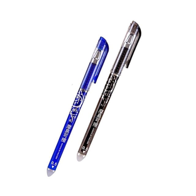 2 Canetas Fantasma Mágica Azul e Preta Apaga Com Calor