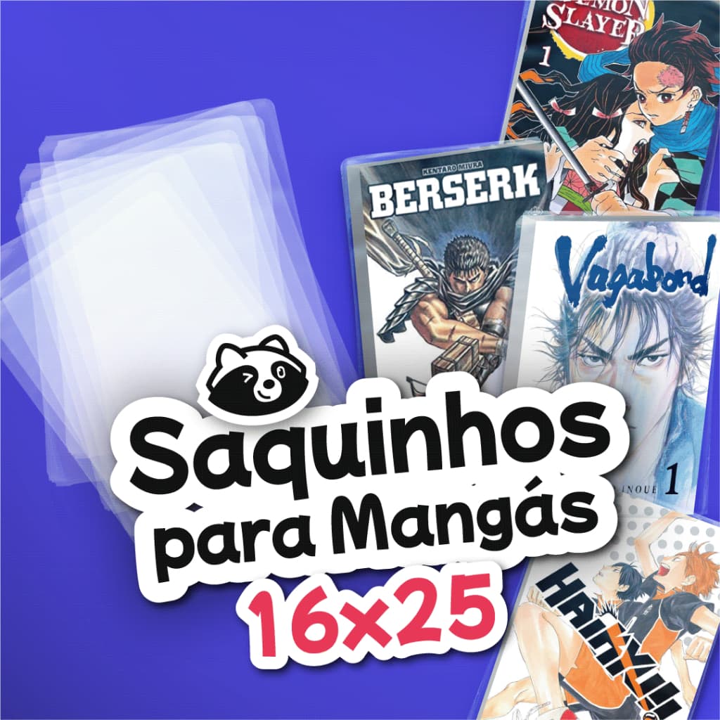 Saquinhos para Mangás e HQs 16x25 - Saquinhos de Polipropileno PP Mangá e HQ 25, 50 e 100 unidades