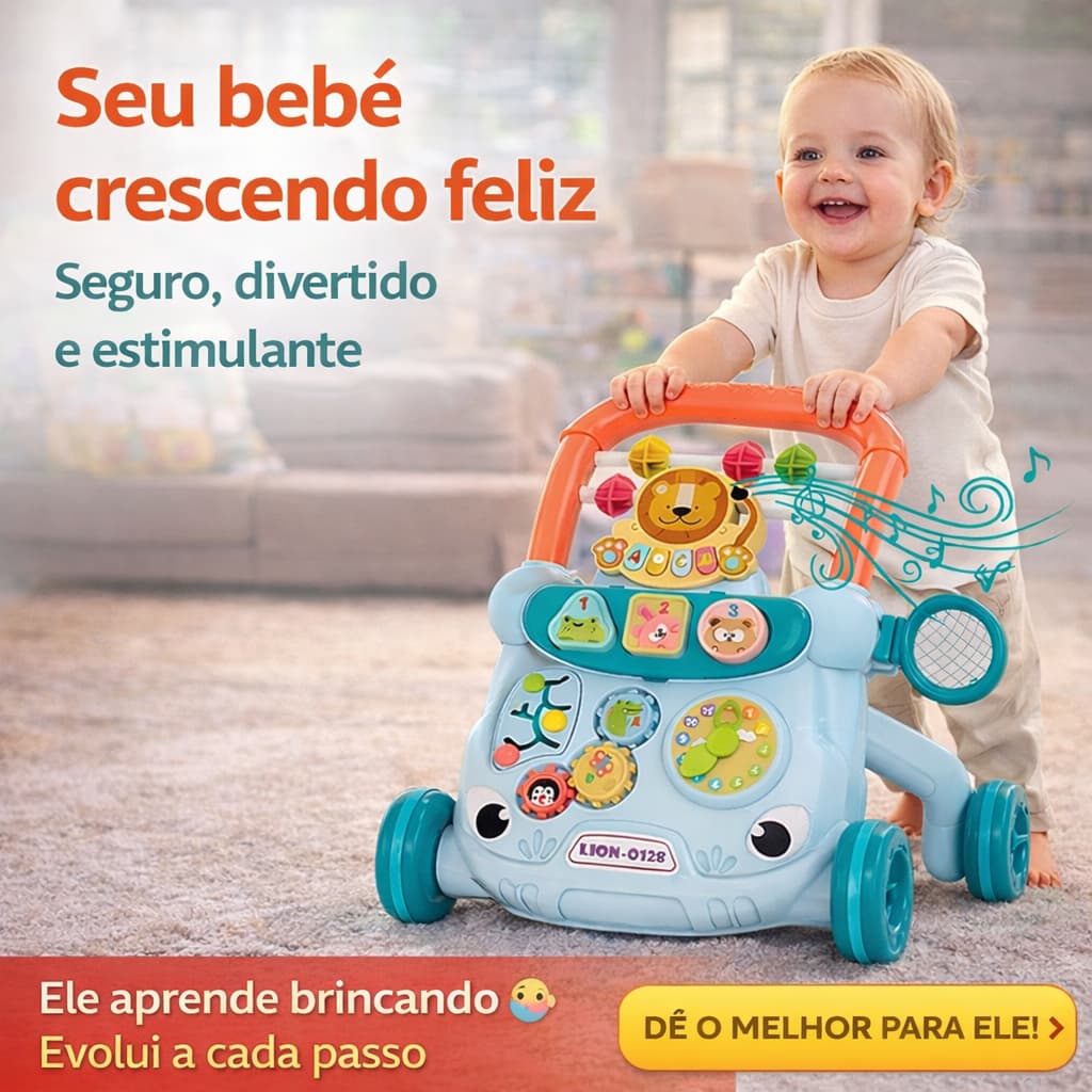 Andador Infantil Educativo Musical Atividades Interativas Desenvolvimento Bebê Segurança