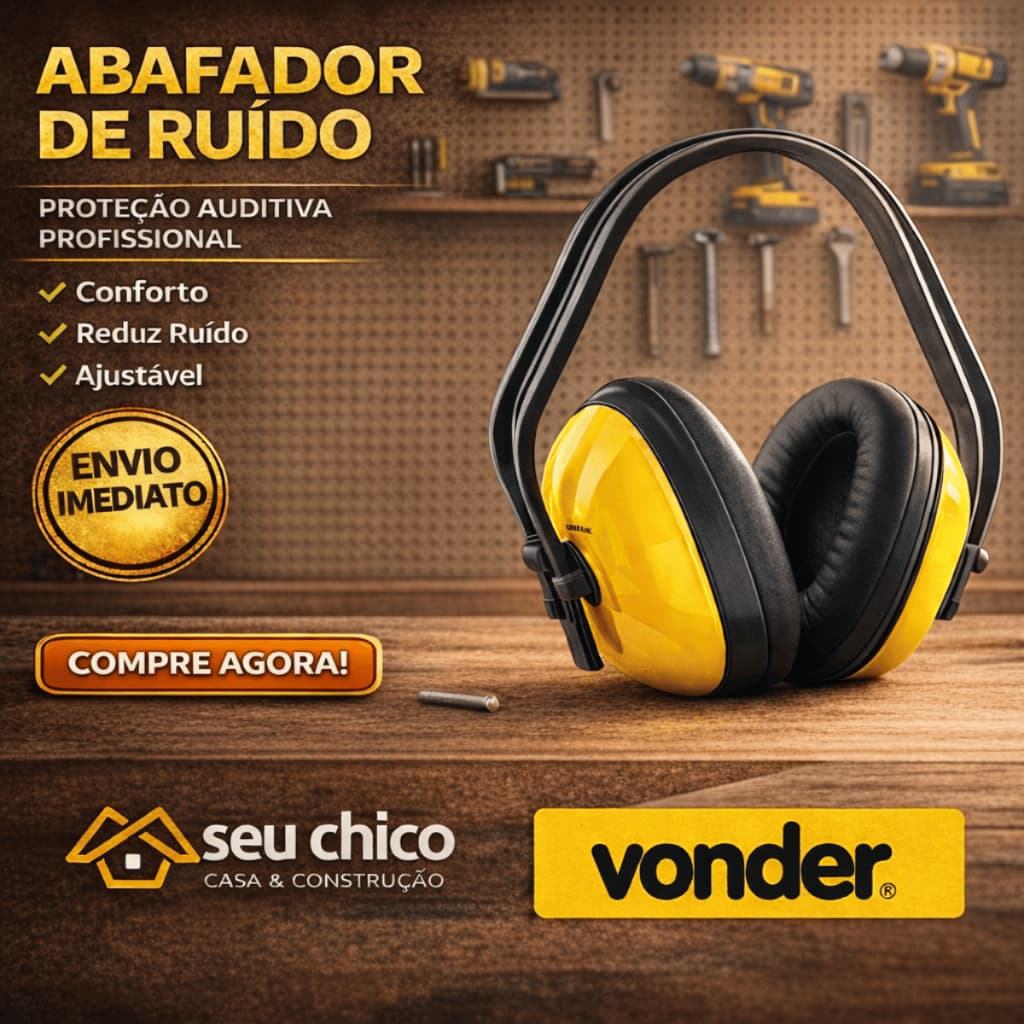 Abafador De Ruídos Tipo Concha 10DB ARV 100 VONDER Protetor Ouvido Epi Protetor Auricular