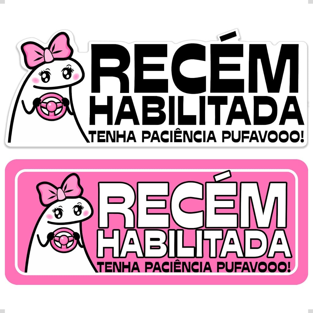 Adesivo Divertido Recém Habilitada Tenha Paciência Vinil Brilhante