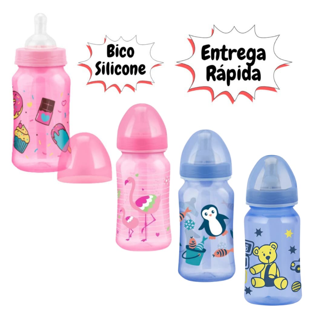 Mamadeira Bico Big Redondo Silicone 270 ml Petita Premium