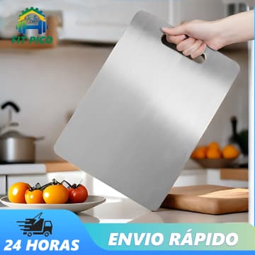 Tábua De Corte Aço Inoxidável 304 Dupla Face Para Cortar Carne, Frutas E Vegetais De Mofo 24/46 cm