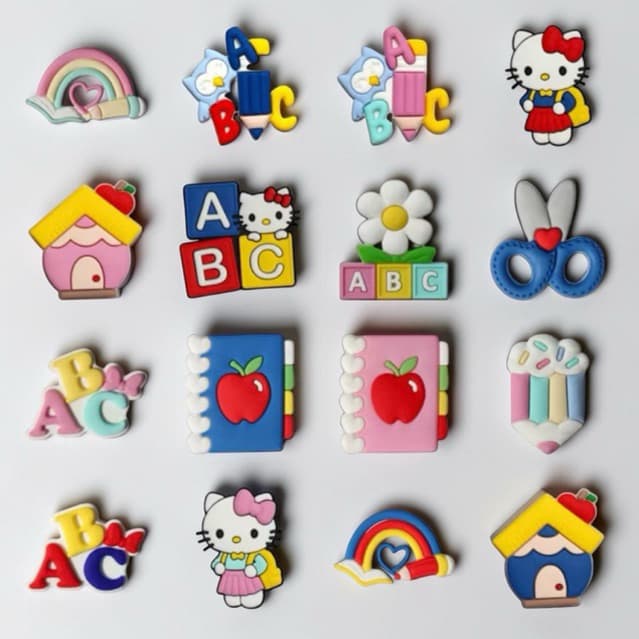 Kit Apliques Escolar emborrachados para Laços e Decoração | ABC, Lápis, Caderno | 10 a 30 Peças