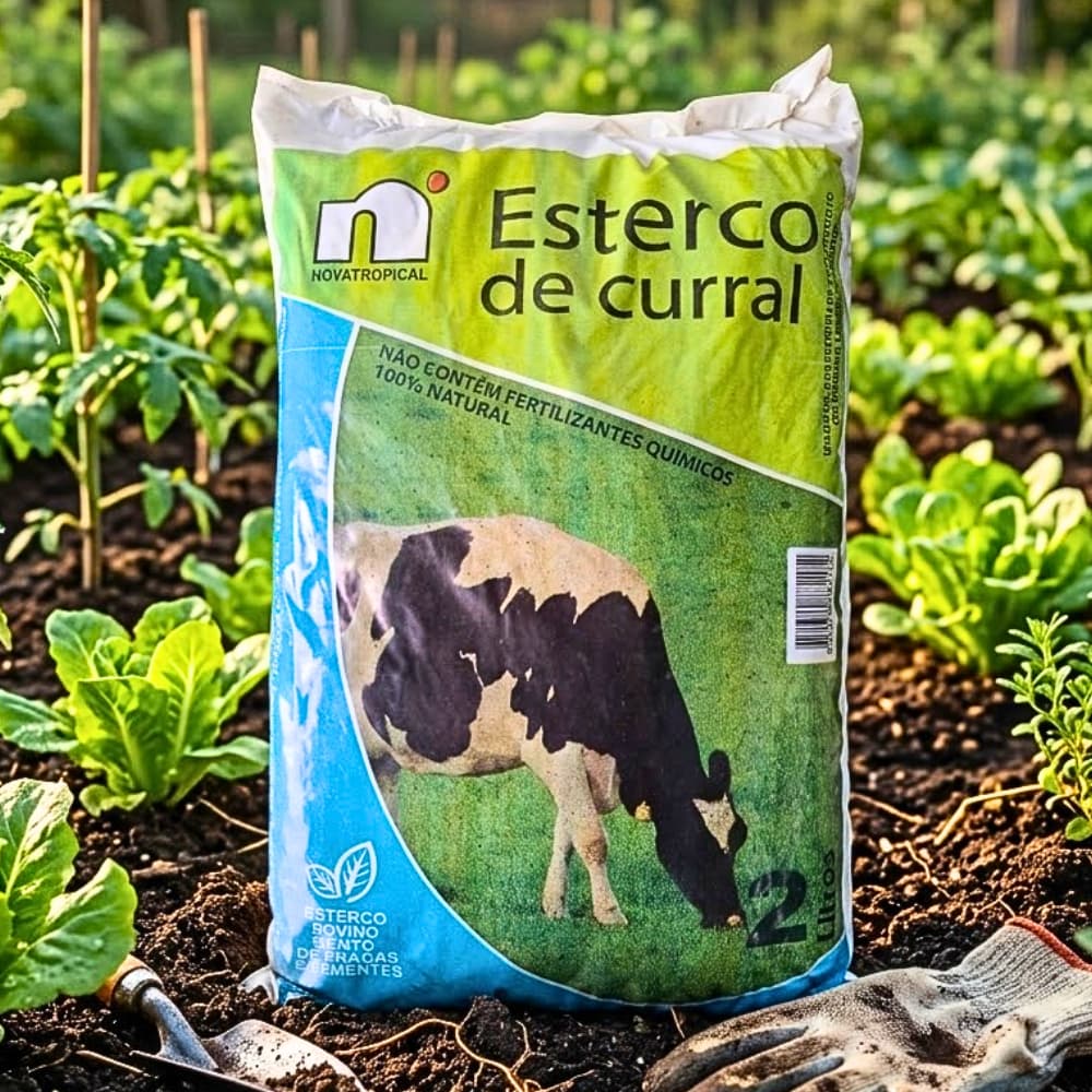 Esterco Nutritivo Bovino De Curral Adubo Isento De Pragas e Sementes Orgânico Gado 2 Litros