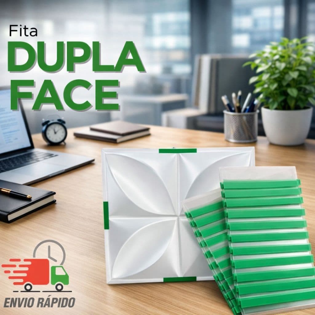 Fita Dupla Face Extra Forte Fracionada Pronta Entrega Para Placa PVC 3D Painel Ripado Cabeceira