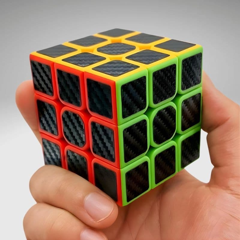 Cubo Mágico 3x3 Profissional Fibra de Carbono Anti-Trava Giro Rápido
