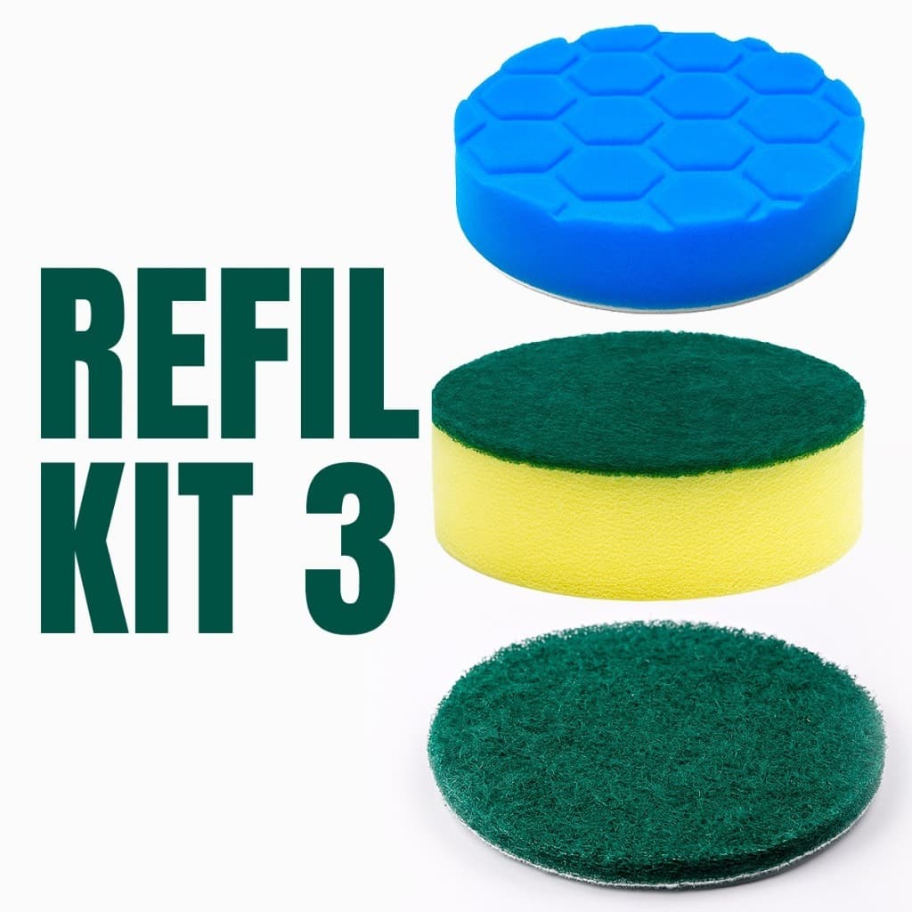 Kit 3 refil de esponjas para escova elétrica  12 em 1