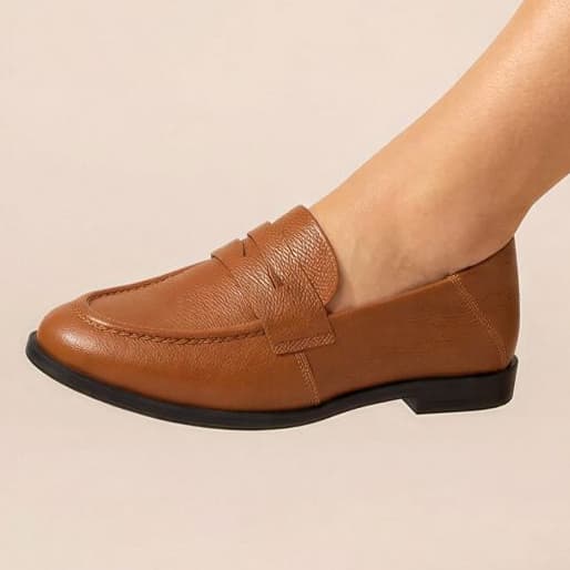 Mocassim Gia Caramelo Feminino Vittal Couro Legítimo Calce Facil Elegante