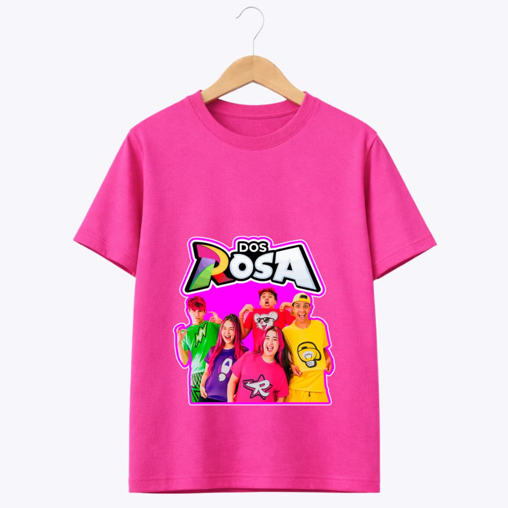 Camiseta turma Dos Rosa Infantil Emily Vick Leozin Robson Katlen