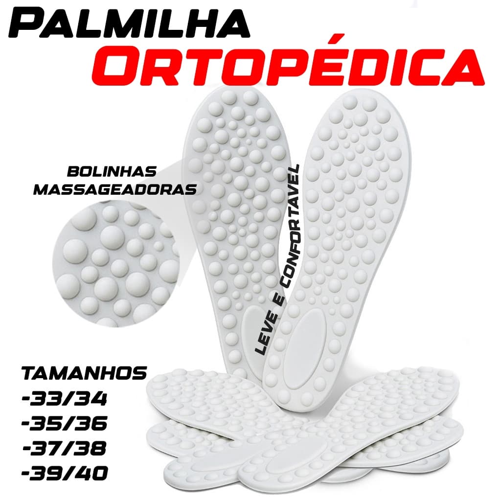 Palmilhas Ortopédicas Massageadoras – Conforto Diário e Economia!