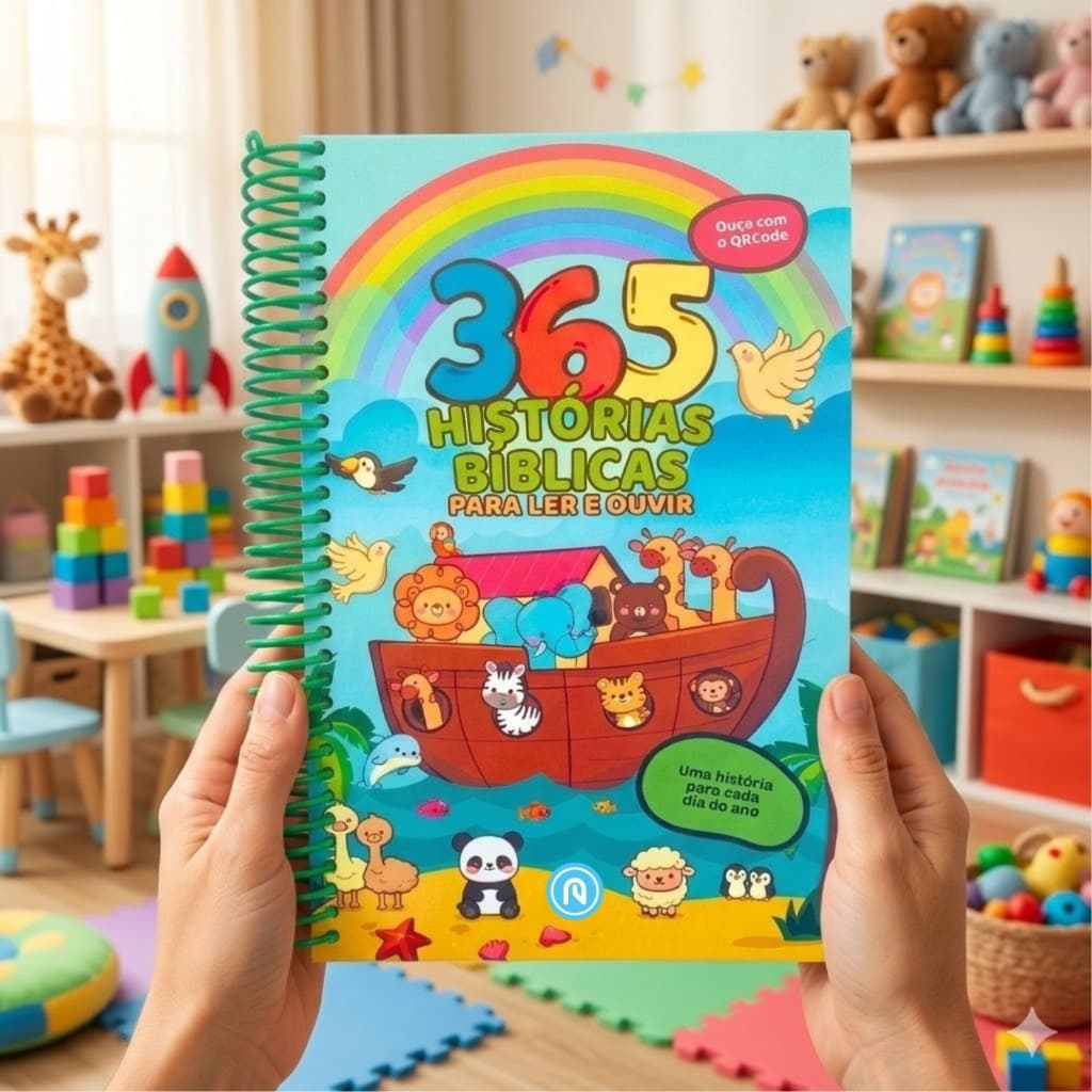 365 Histórias Bíblicas Para ler e Ouvir / Ouça com QR Code Espiral