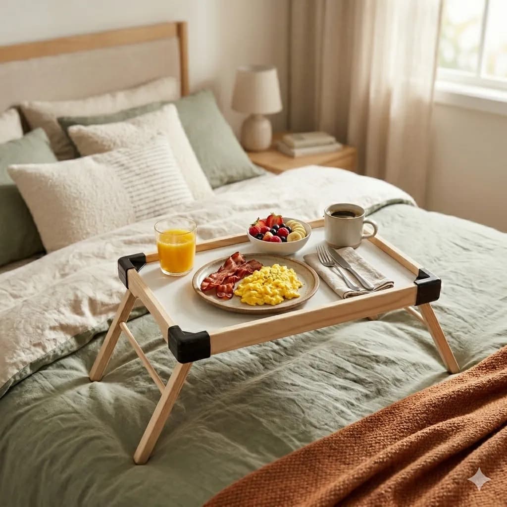 Mesa Bandeja De Servir Café Da Manhã Na Cama Pés Dobraveis Retratil Hotel Motel