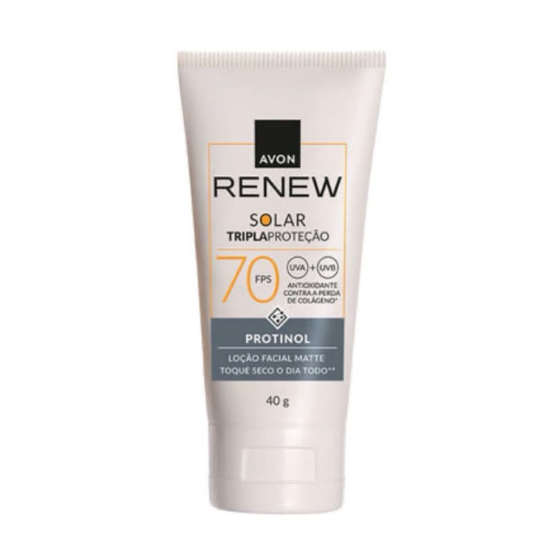 Protetor Solar Facial Renew Tripla Proteção FPS70 40g - Incolor Toque Seco