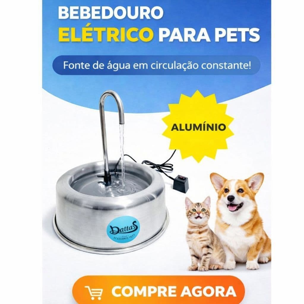 Bebedouro para gatos premium de aluminio.