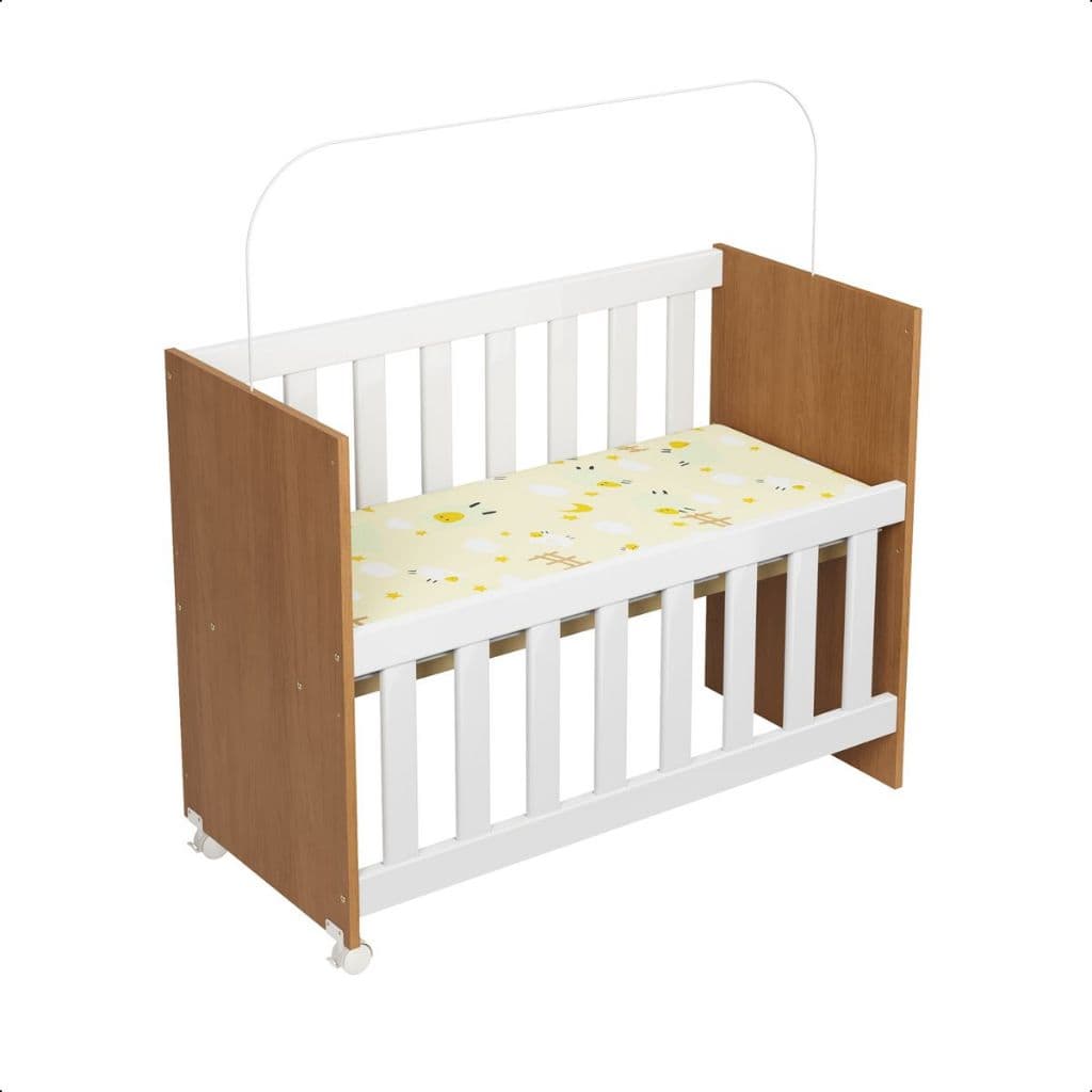 Mini Berço Cama Baby Com Colchão Quarto Infantil Unisex Chiqueirinho