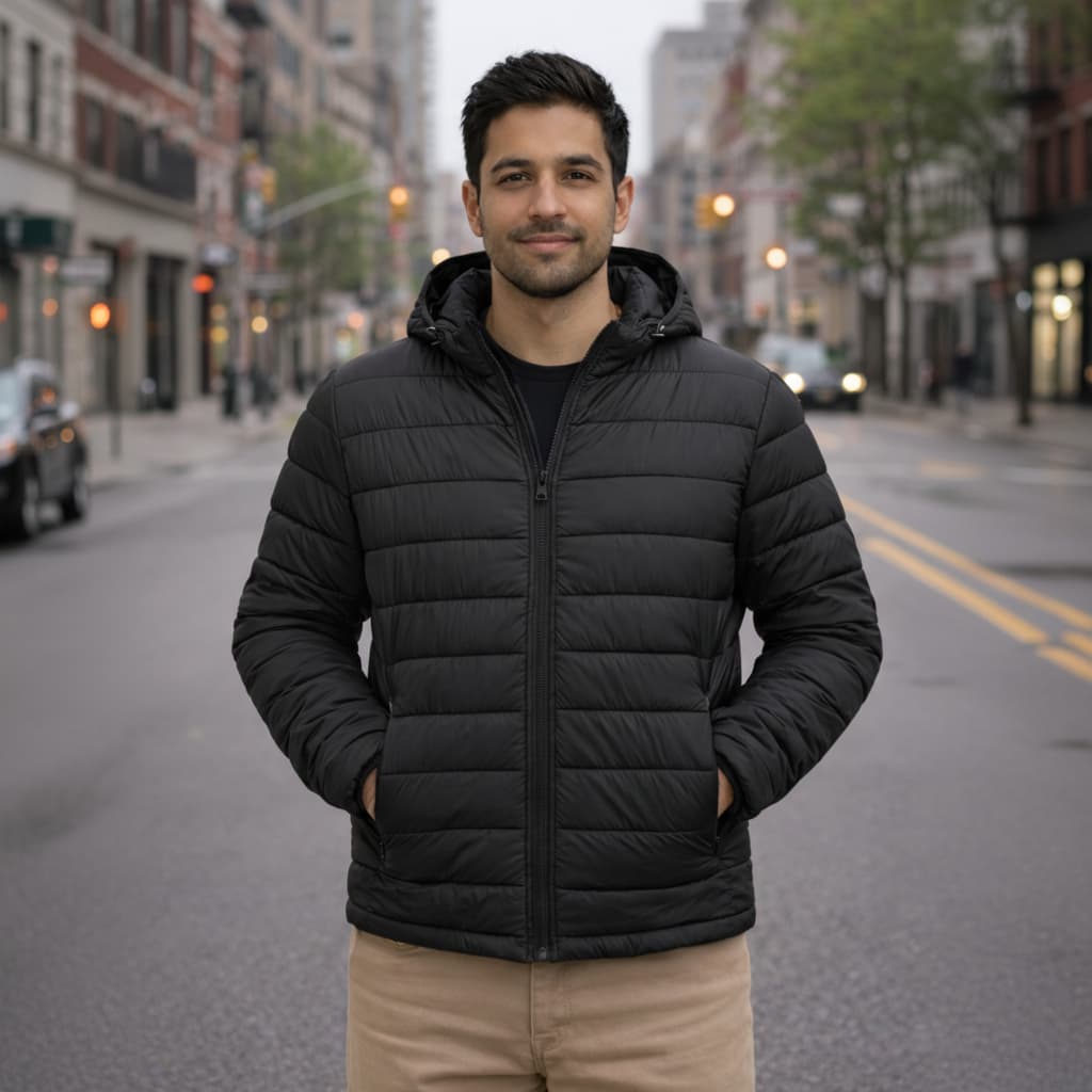 Jaqueta Puffer Bobojaco Masculina Impermeável Frio Reforçado Com Capuz Inverno Casaco Unissex